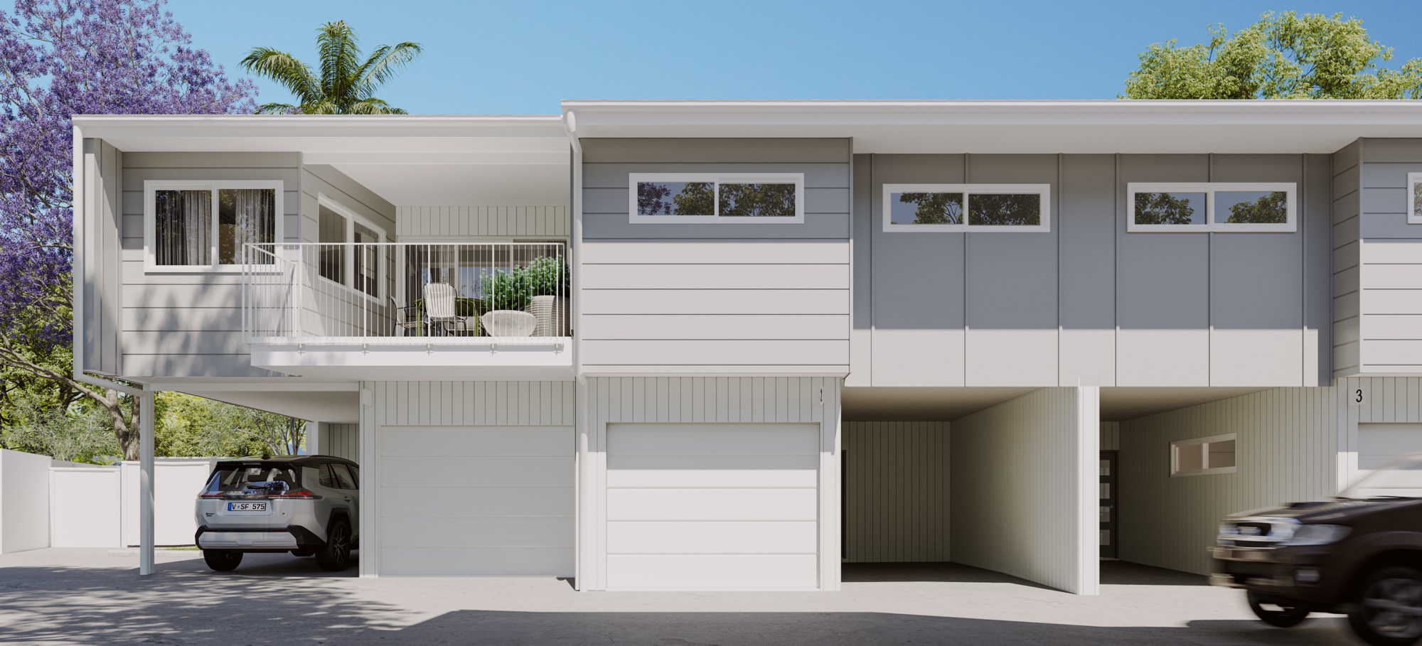 Artist impression of the Sanctuary Beerwah townhome streetscape