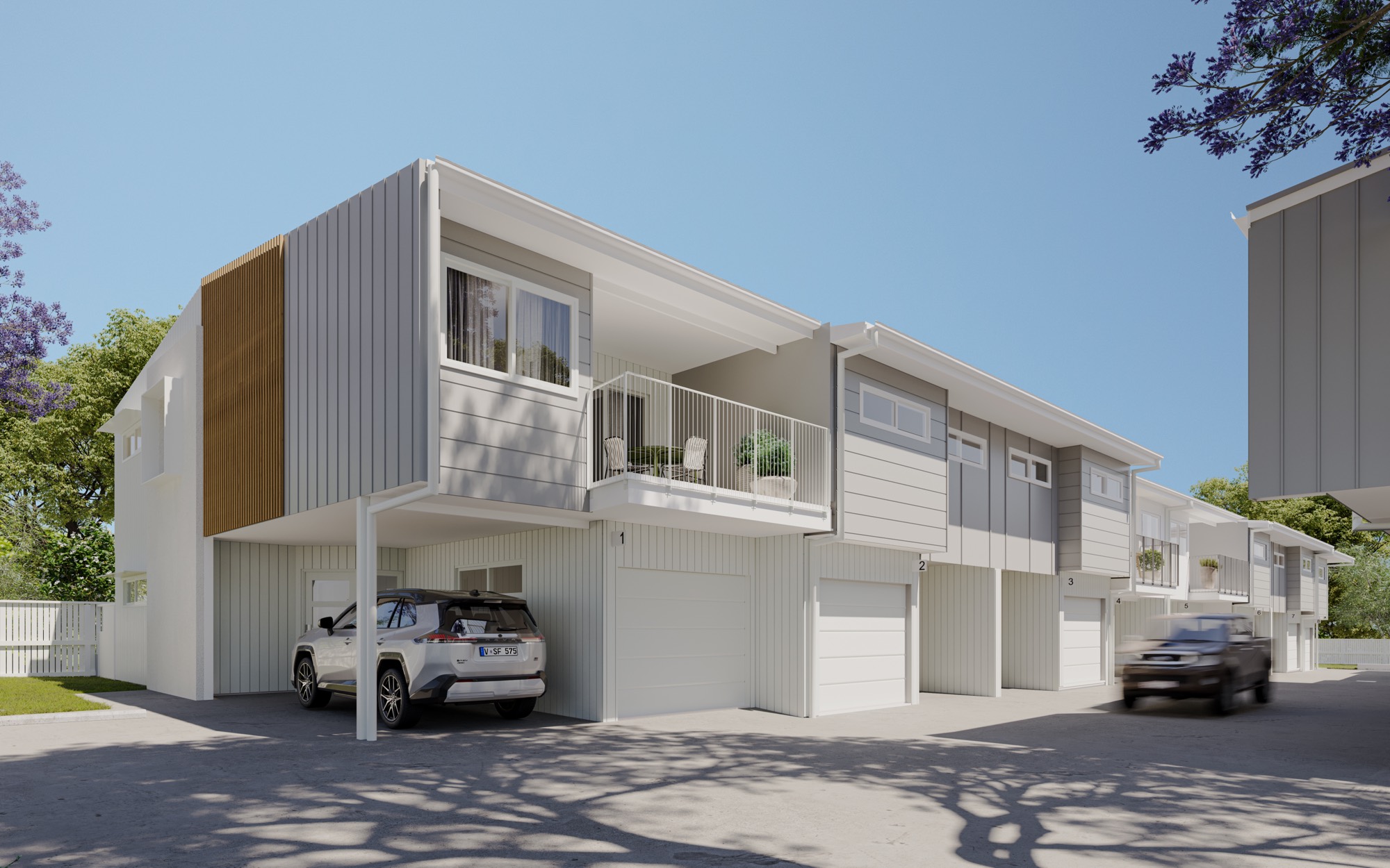 Artist impression of Sanctuary Beerwah townhome exteriors