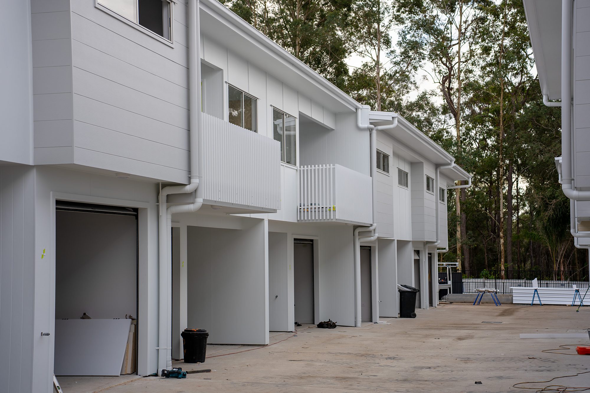 Photo of the internal laneway between Sanctuary Beerwah townhomes during construction